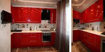 Кухня МДФ, эмаль, цвет "Красный"