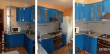 Кухня Морской бриз, фасады мдф-эмаль, цвет синий.