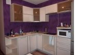 Кухня пластик в алюминии розовая