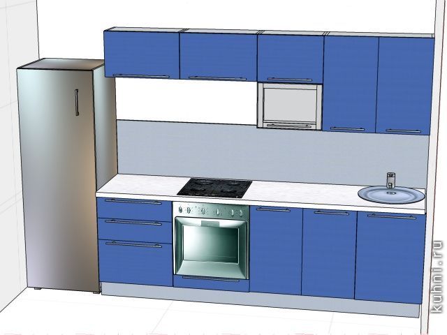 kuhnya pryamaya 2500 mm fasady plastik v
