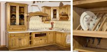 Классическая угловая кухня "Марсель" в стиле Кантри из массива дуба