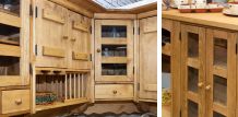 Угловая кухня "Casita" с барной стойкой в стиле Кантри из массива сосны